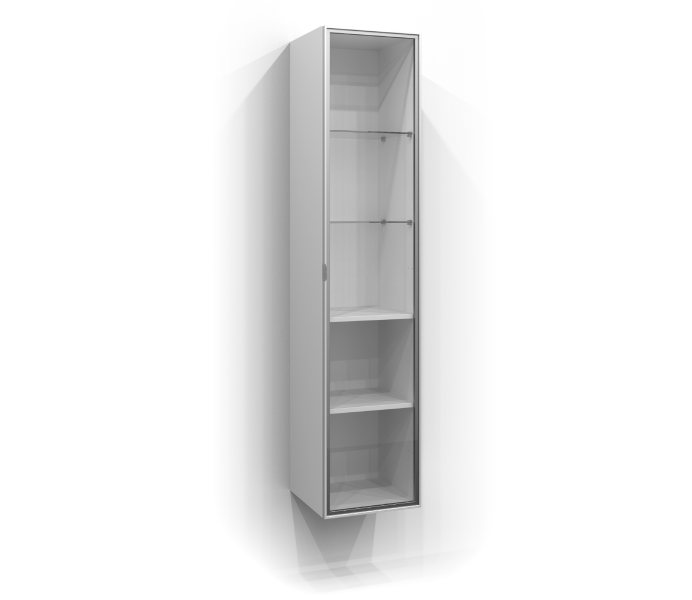 Korkea kaappi 160x35 lasiovella